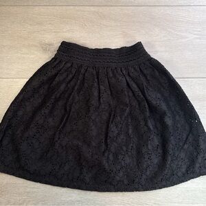 Amy Byer Girls M (10-12) Black Eyelet Lace Skirt Ruffle Smocked Elastic
